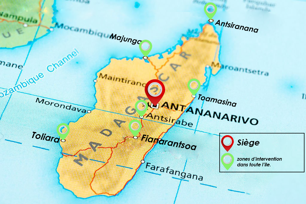 Zone d'intervention dans toute l'île.